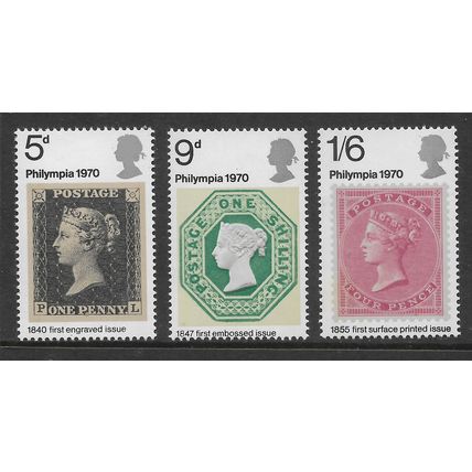 GREAT BRITAIN 1970 PHILYMPIA 70 SG 835/ 837 SET 3 VALS U/M MINT #3