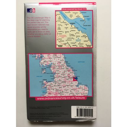 ORDNANCE SURVEY LANDRANGER MAP #113 - GRIMSBY, LOUTH & MARKET RASEN (2006)