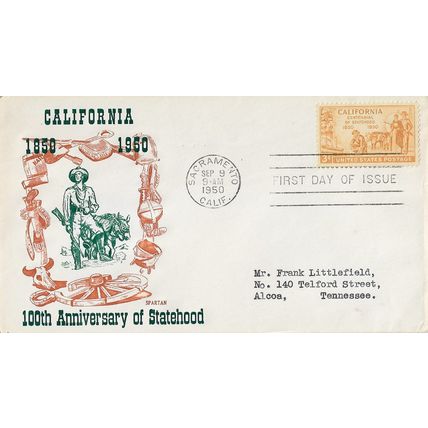 USA 1950 California Statehood FDC Sacramento special pm