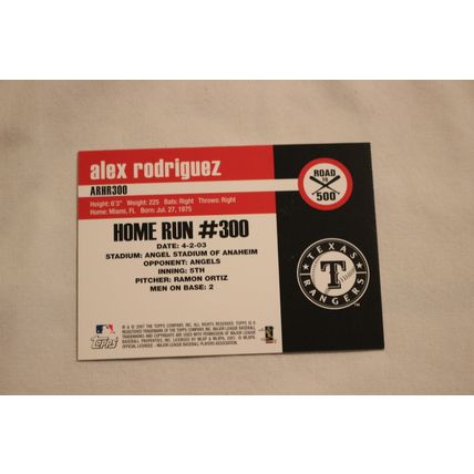 Alex Rodriguez 2007 Topps ROAD TO 500 ARHR300 Home Run #300