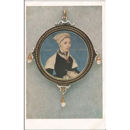 Vintage Art Card - Hans Holbein - Miniature Portrait Of Mrs. Pemberton
