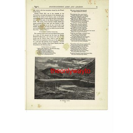 St Mary's Loch, Scottish Borders, Book Illustration (Print), 1891