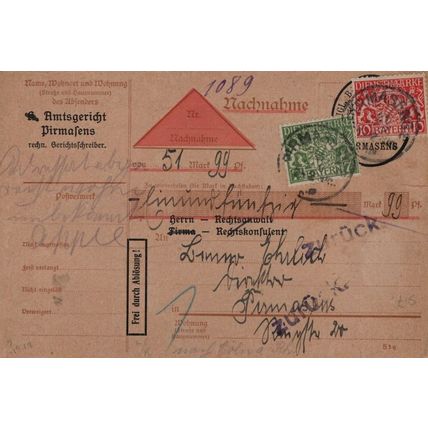 Bavaria Nachnahme German Antique Cash On Delivery Postcard