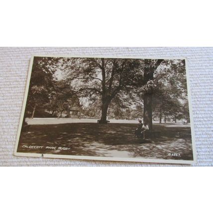 1940s real photo Postcard - Caldecott Park, Rugby - Warwickshire
