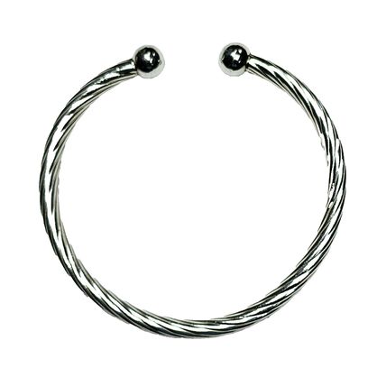 011914- Sterling Silver Bracelet Twisted Tube Cuff Bangle for sale Ball each end