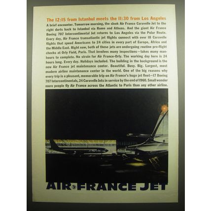 1960 Air France Airline Ad - The 12:15 from Istanbul meets the 11:30