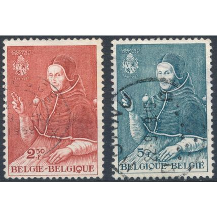 500ᵗʰ Birth Anniv of Pope Adrian V - Belgium 1959 - F H - MiNr 1162/3