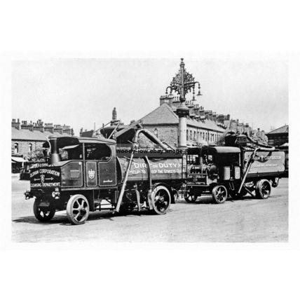 pt2927 - Oldham Street Cleaning Steam Lorries , Yorkshire - Print 6x4