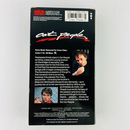 Cat People VHS Video Tape Nastassja Kinski, Malcolm McDowell