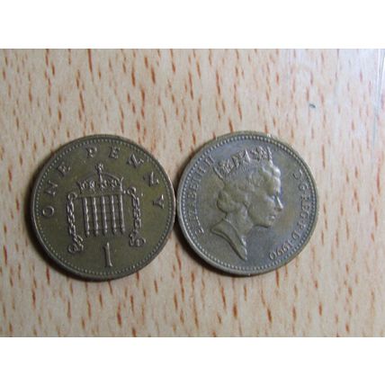 GB 1990 Elizebeth II Decimal 1p Coin