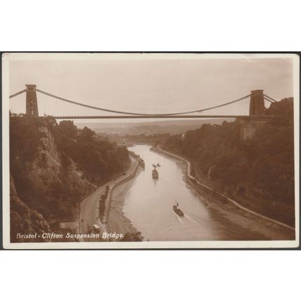 Clifton Suspension Bridge, Bristol, 1927 - RP Postcard
