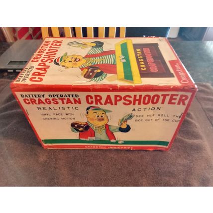 Old Battery Operated Cragstan Crapshooter W/Box Great Condition Sold AS IS 1950s