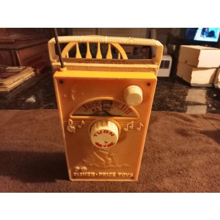 Old Vintage Fisher Price Tv Radio Jack & Jill # 155 10" Tall Working 1968