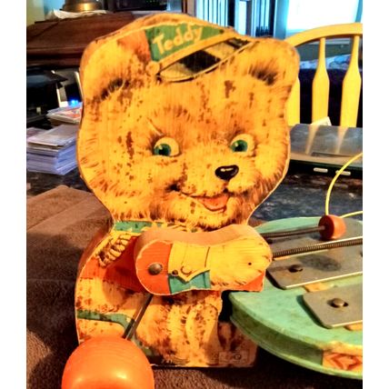 Old Vintage Original Fisher Price Teddy Zilo # 741 8 1/2" Tall 1966