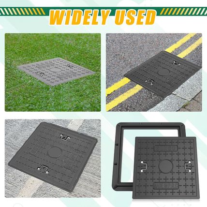 24 X 24 Inches Frp Solid Square Septic Tank Lid and Base with Handles Manhole Co