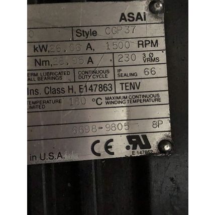 ASAI MODICON S77C-E00-F010 AC SERVO MOTOR,CCP37,8.08HP,230VAC, 1500-RPM,TD