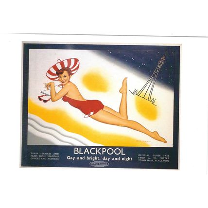 RAIL ADVERTISING BRITISH RAILWAYS BLACKPOOL CARD NO 10324296