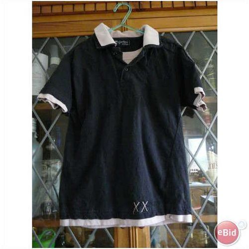 S Gear Vintage NAVY & PINK JERSEY POLO SHIRT 6-7Yrs *GC