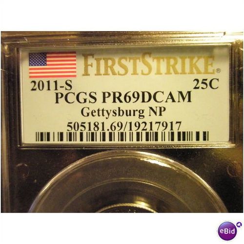 2011 S Gettysburg PCGS PR69DCAM Clad First Strike
