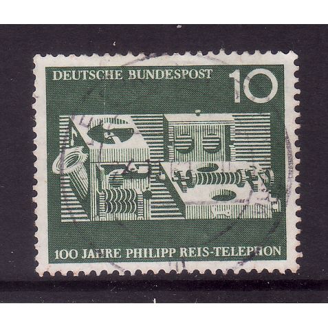 GERMANY 1961 10pf PHILIPP REIS TELEPHONE SG 1287 FINE USED#