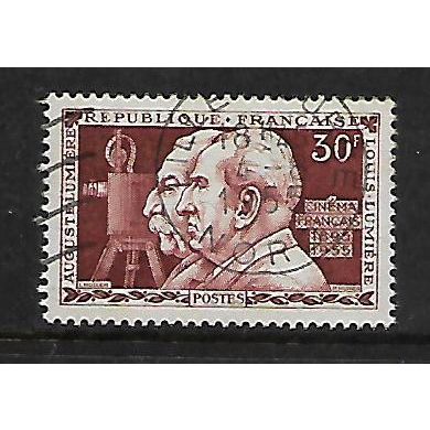 FRANCE 1955 FRENCE CINEMA IND 30F BROWN SG 1259 FINE USED#3