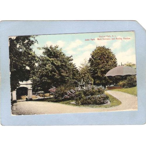 Rhode Island Central Falls Jenks Park Main Entrance & Resting Pavillion~237