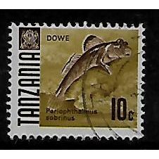 TANZANIA 1967 FISHES 10c SOBRINUS MUD - SKIPPER SG 143 FINE USED