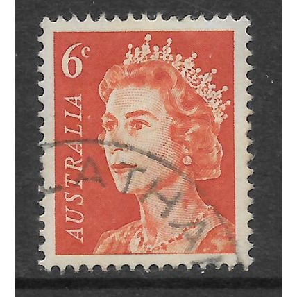 AUSTRALIA 1967 6c ORANGE QUEEN ELIZABETH SG 387a FINE USED
