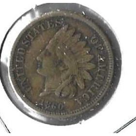 1860 US Indian Head Cent F