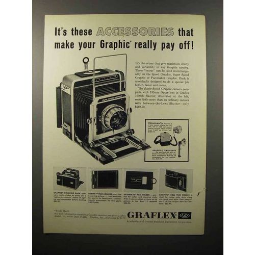 1960 Graflex Super Speed Graphic Camera Ad - Pay Off