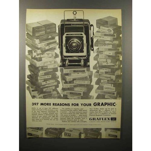 1960 Graflex Super Speed Graphic Camera Ad - Reasons