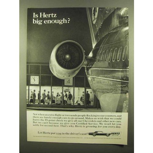 1965 Hertz Rent-A-Car Ad - Is Hertz Big Enough?