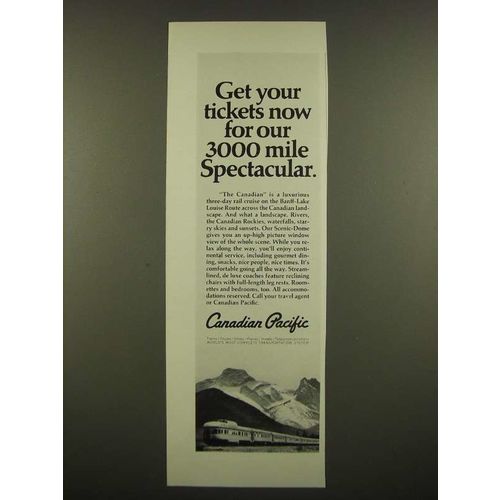 1968 Canadian Pacific Railway Ad - Get Your Tickets Now