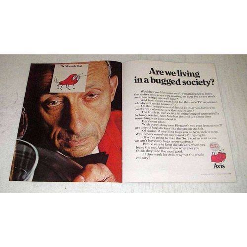 1968 Avis Rent a Car Ad - Living in a Bugged Society?