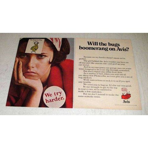 1968 Avis Rent a Car Ad - Will the Bugs Boomerang?