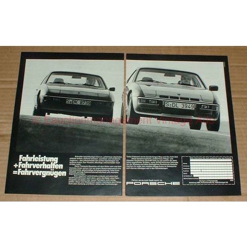 1979 2pg Porsche Car Ad, in German - Fahrvergnugen!!