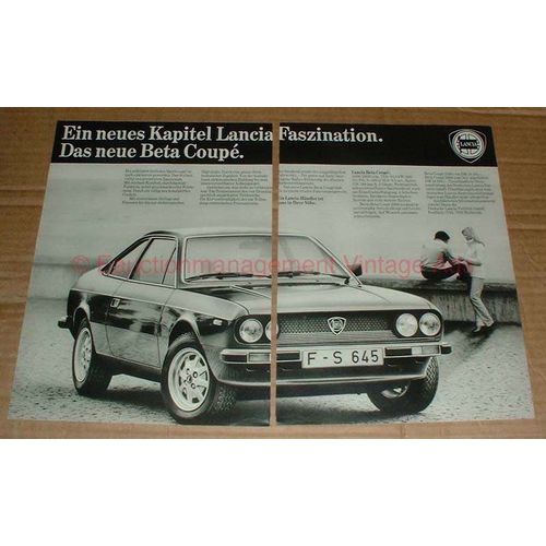 1979 2pg Lancia Beta Coupe Car Ad, in German - NICE!