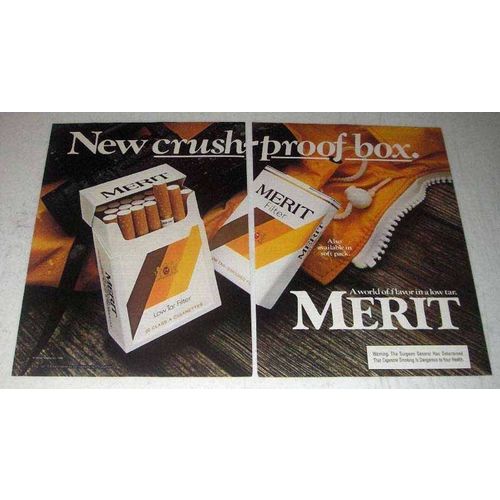 1984 Merit Cigarettes Ad - New Crush-Proof Box