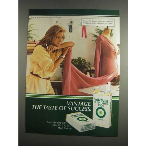 1984 Vantage Ultra Lights Menthol Cigarettes Ad