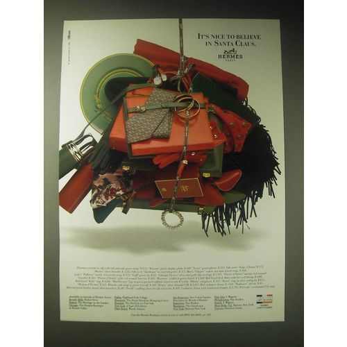 1989 Hermes Boutique Ad - It's nice to believe in Santa Claus