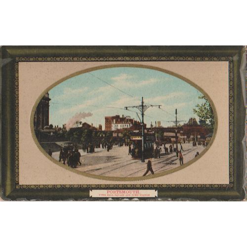 GB circa 1910 Portsmouth Town Hall Square & Station by Milton see others