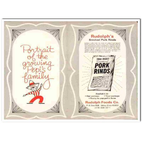rudolph foods company 1968 smoked pork rinds snack food vintage ad