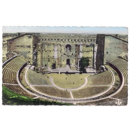 ROMAN THEATRE, ORANGE, VAUCLUSE , FRANCE used postcard 1959 postmark =