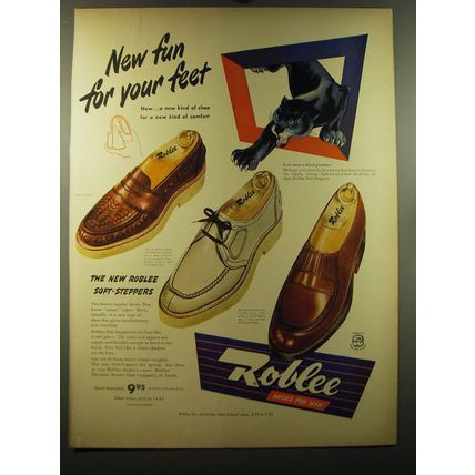1950 Roblee Soft-Stepper Shoes Ad - New fun for your feet