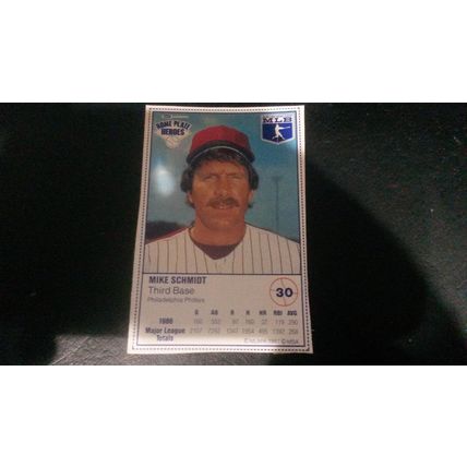 1987 Kraft Dinners Home Plate Heroes Card # 30 Mike Schmidt Ex (5) Phillies