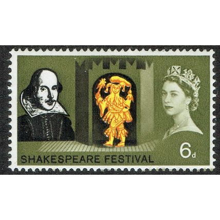 1964 Shakespeare Festival 6d Multicoloured SG647 MM