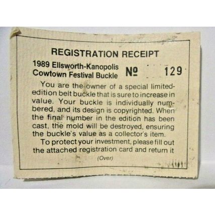Ellsworth-Kanopolis Cowtown Festival Buckle-Limited Edition.