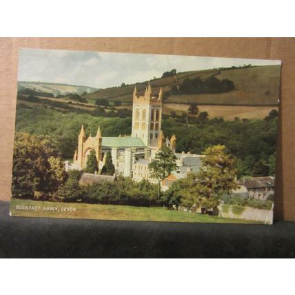 BUCKFAST ABBEY, used vintage postcard. by Salmon 1962 postmark =