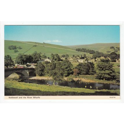 The River Wharfe and Kettlewell Postcard North Yorkshire 0716