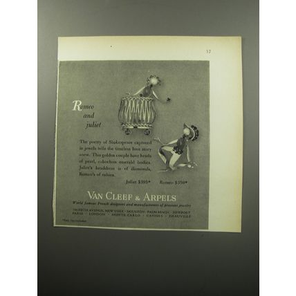 1951 Van Cleef & Arpels Romeo and Juliet Pins Advertisement
